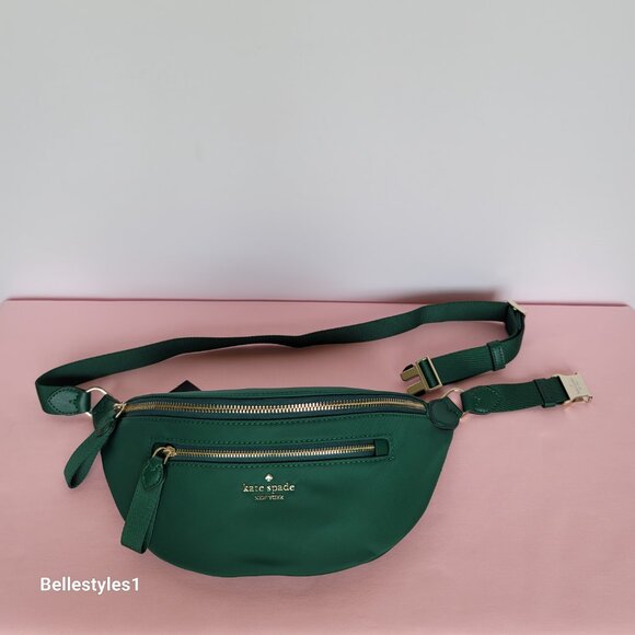 KATE SPADE BELT Bag Chelsea KSNYL Nylon BELT Bag- Deep Jade color🎈 - Picture 6 of 16